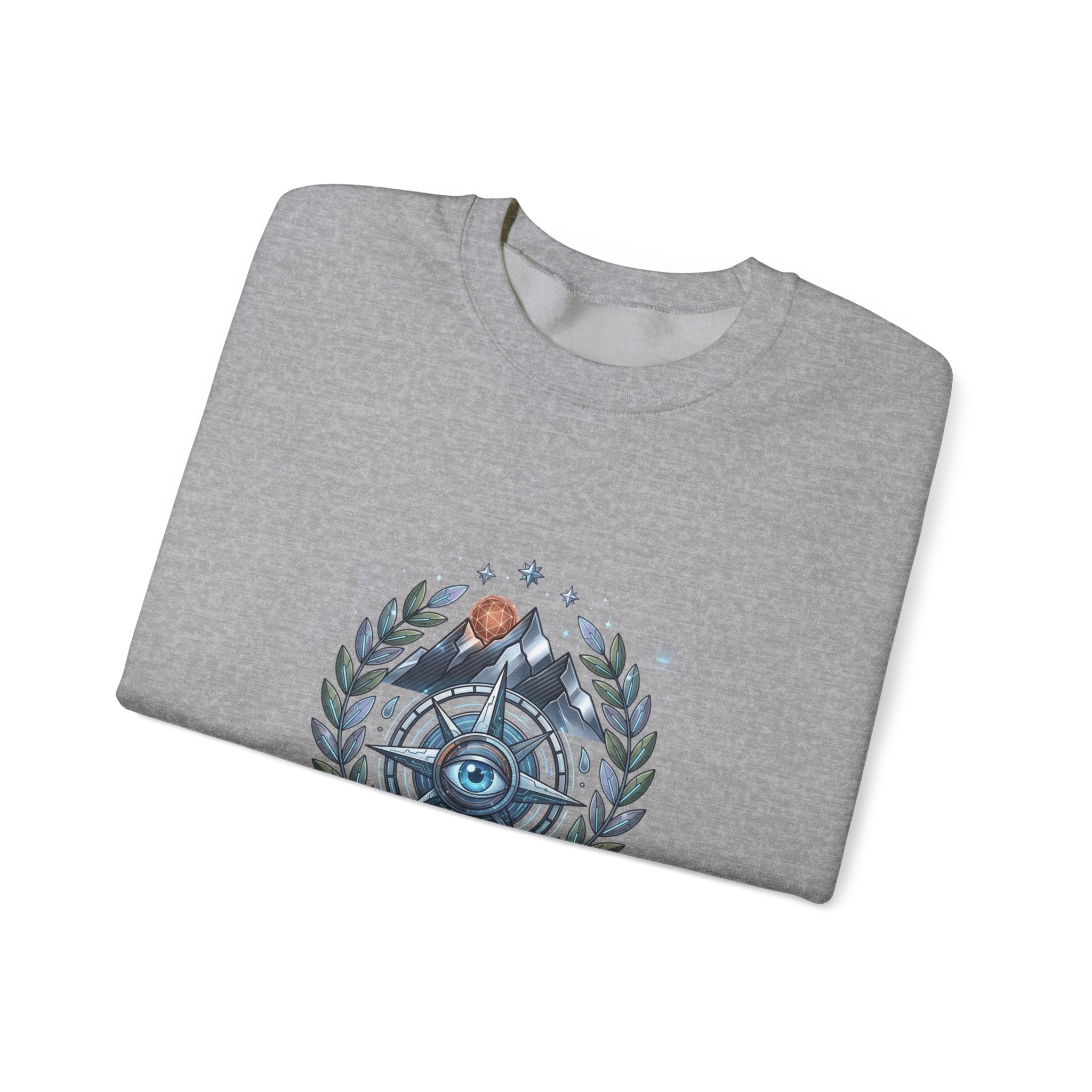 Born to Hike Compass Sweatshirt | Traditional Tattoo-Style, Laurel & Banner