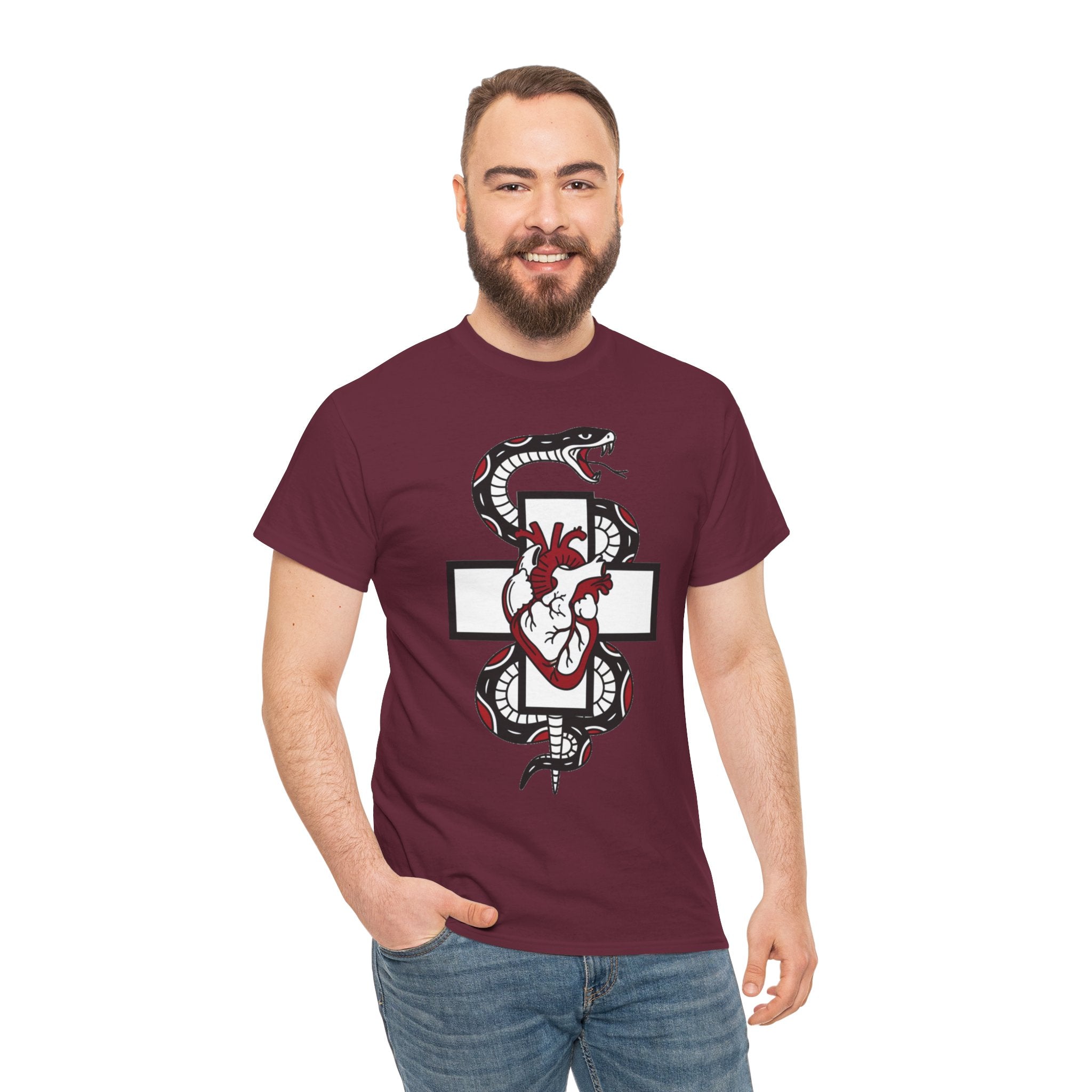 D78 Skull Society — Gothic Heart & Snake T-shirt