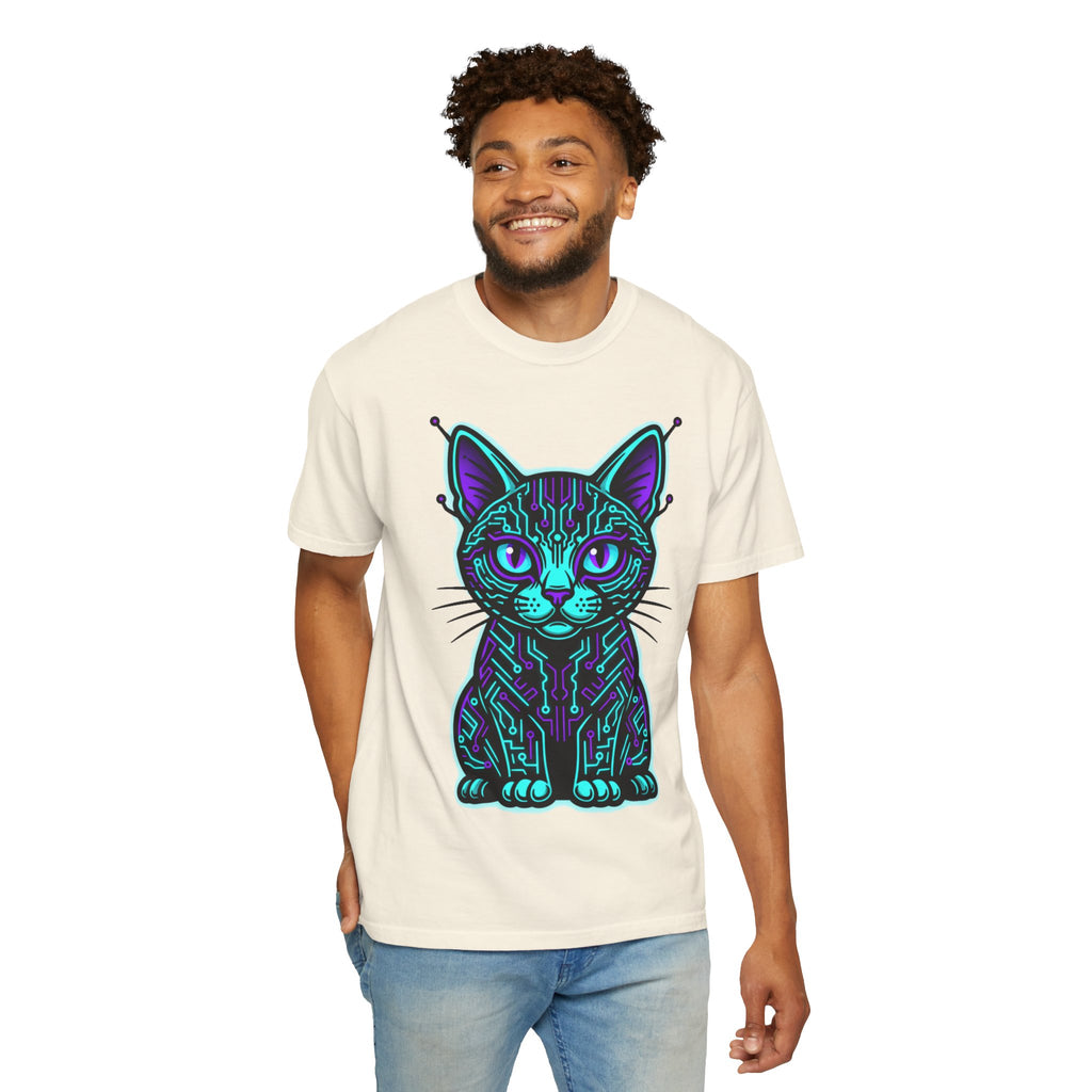 D78 Cyber Felines — Neon Cat T-shirt