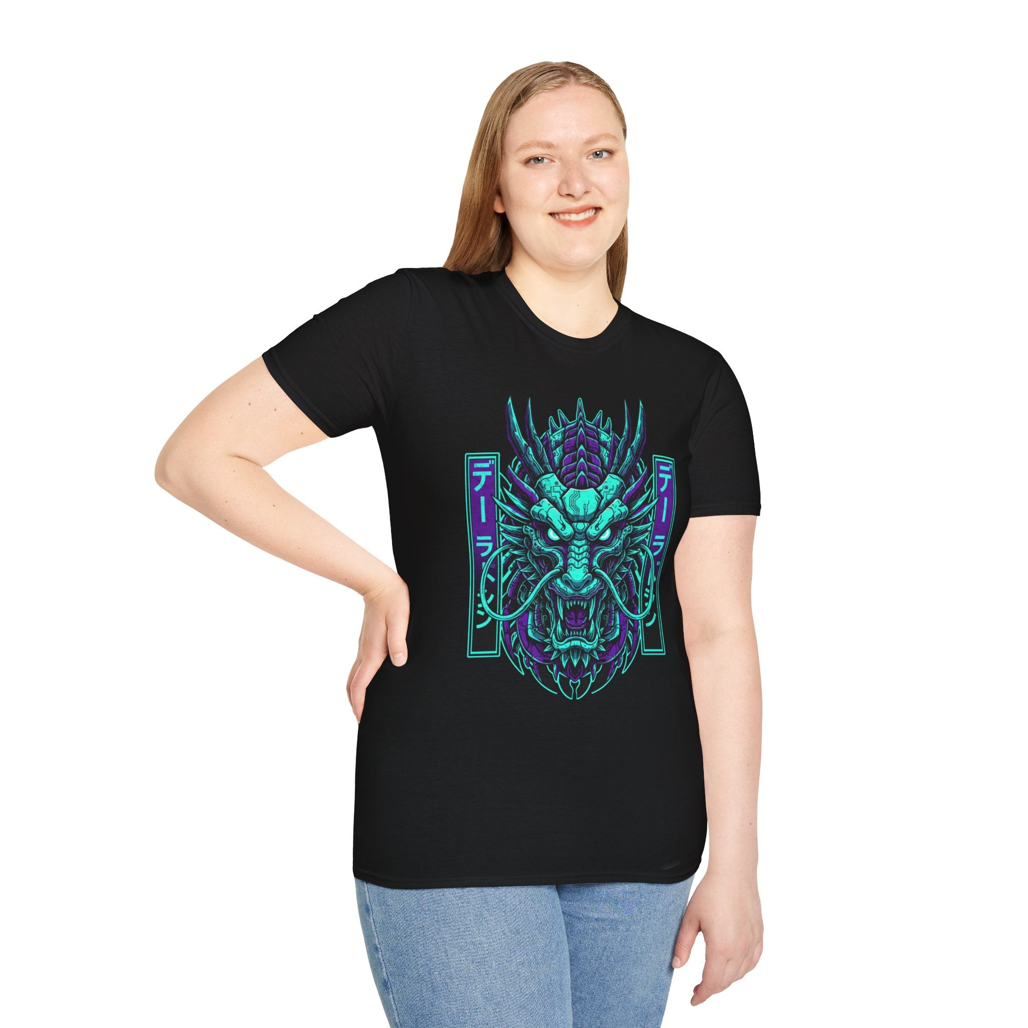 T-shirt Oni Démon Néon — Masque Cyberpunk Japonais