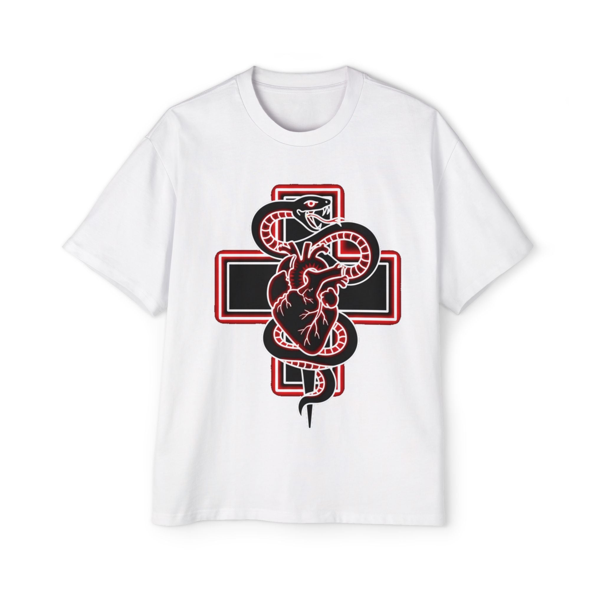 D78 Skull Society — Snake & anatomical heart t-shirt