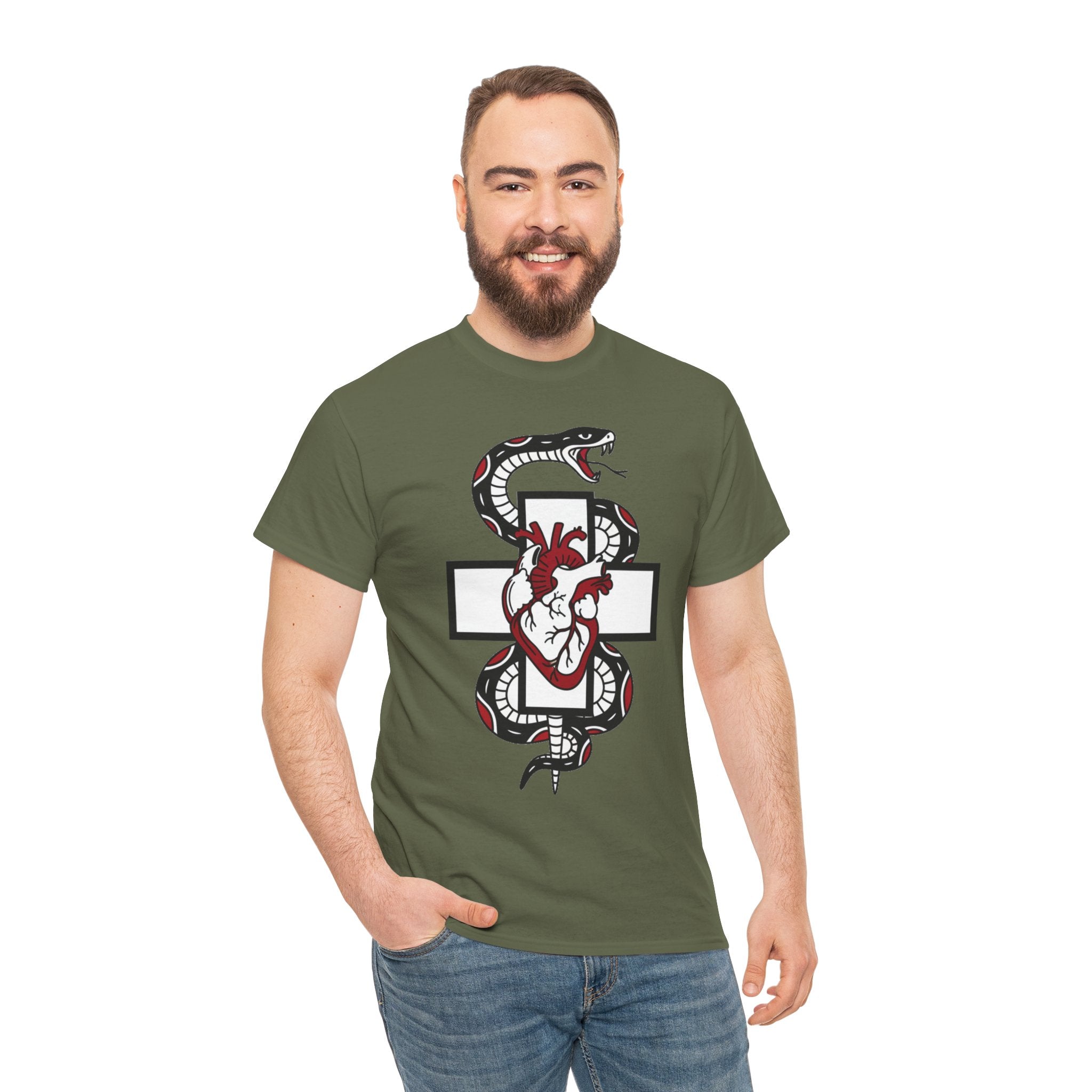 D78 Skull Society — Gothic Heart & Snake T-shirt