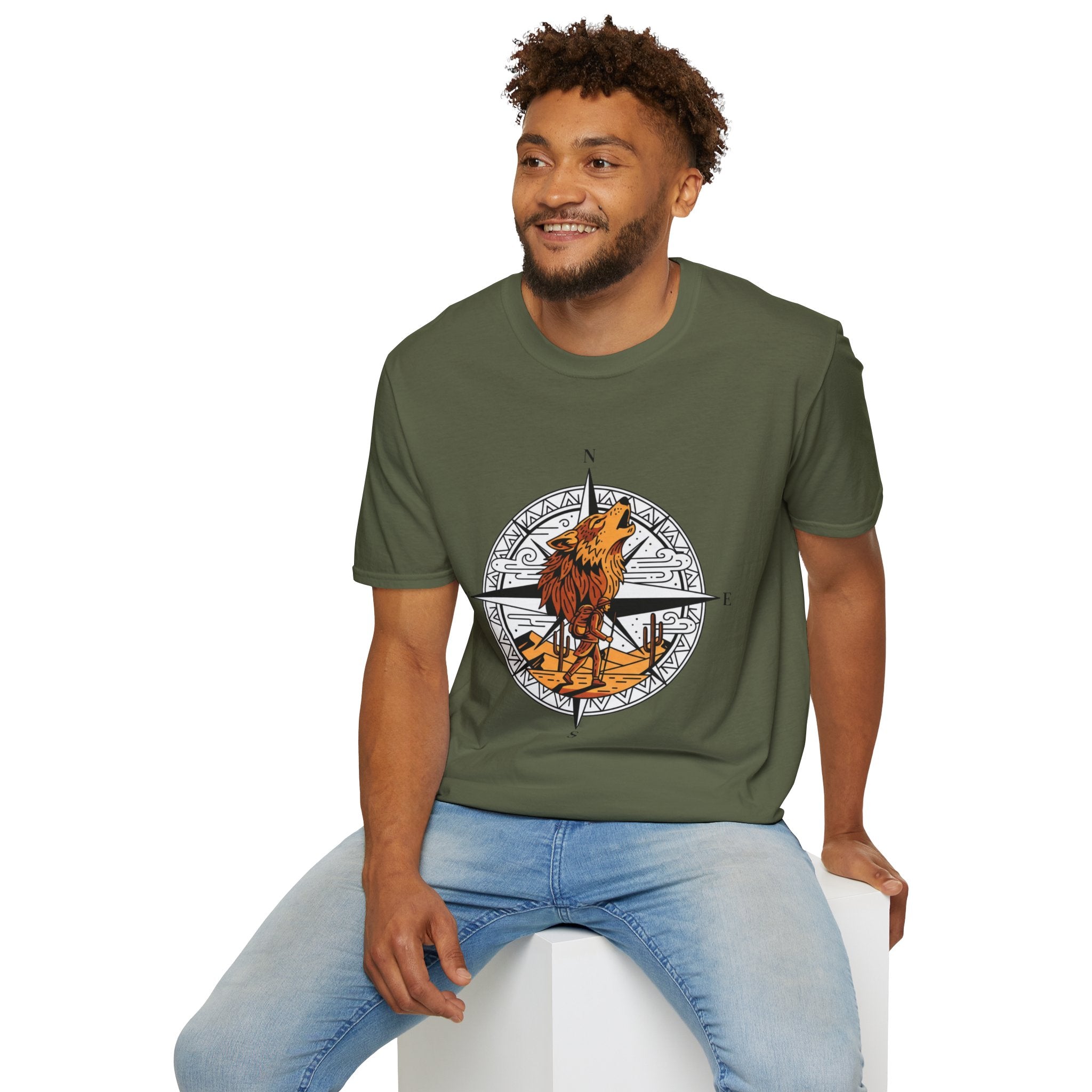 D78 Wolf Trail — Adventure wolf T-shirt