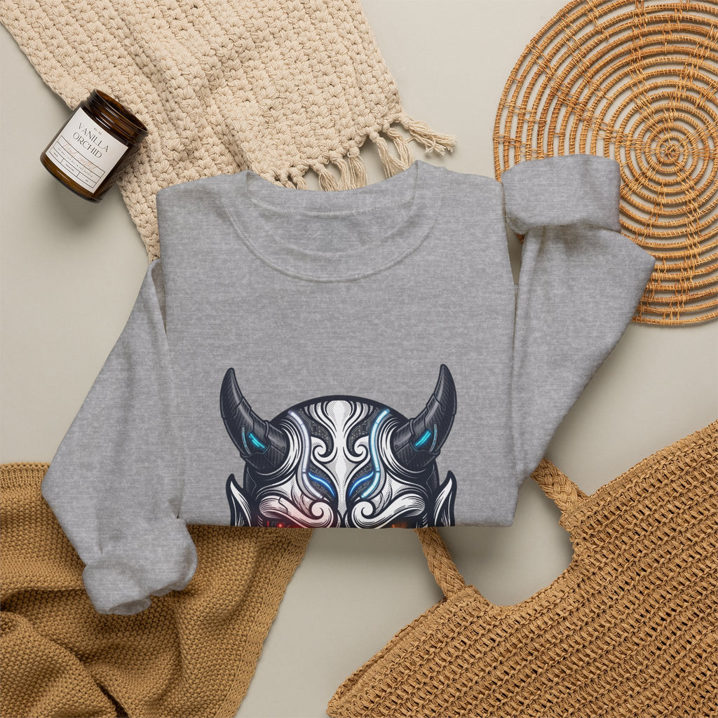 Hannya Mask Illustration Sweatshirt | Traditional Tattoo-Inspired, Flash-Style