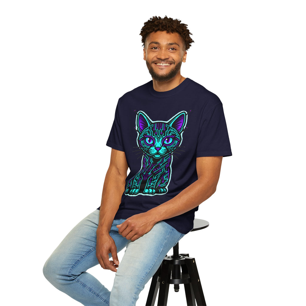 D78 Cyber Felines — Neon Cat T-shirt