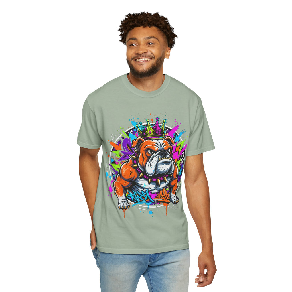 D78 Street Kings — Crown graffiti bulldog T-shirt