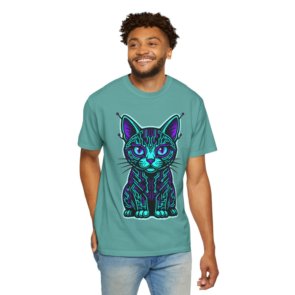 D78 Cyber Felines — Neon Cat T-shirt