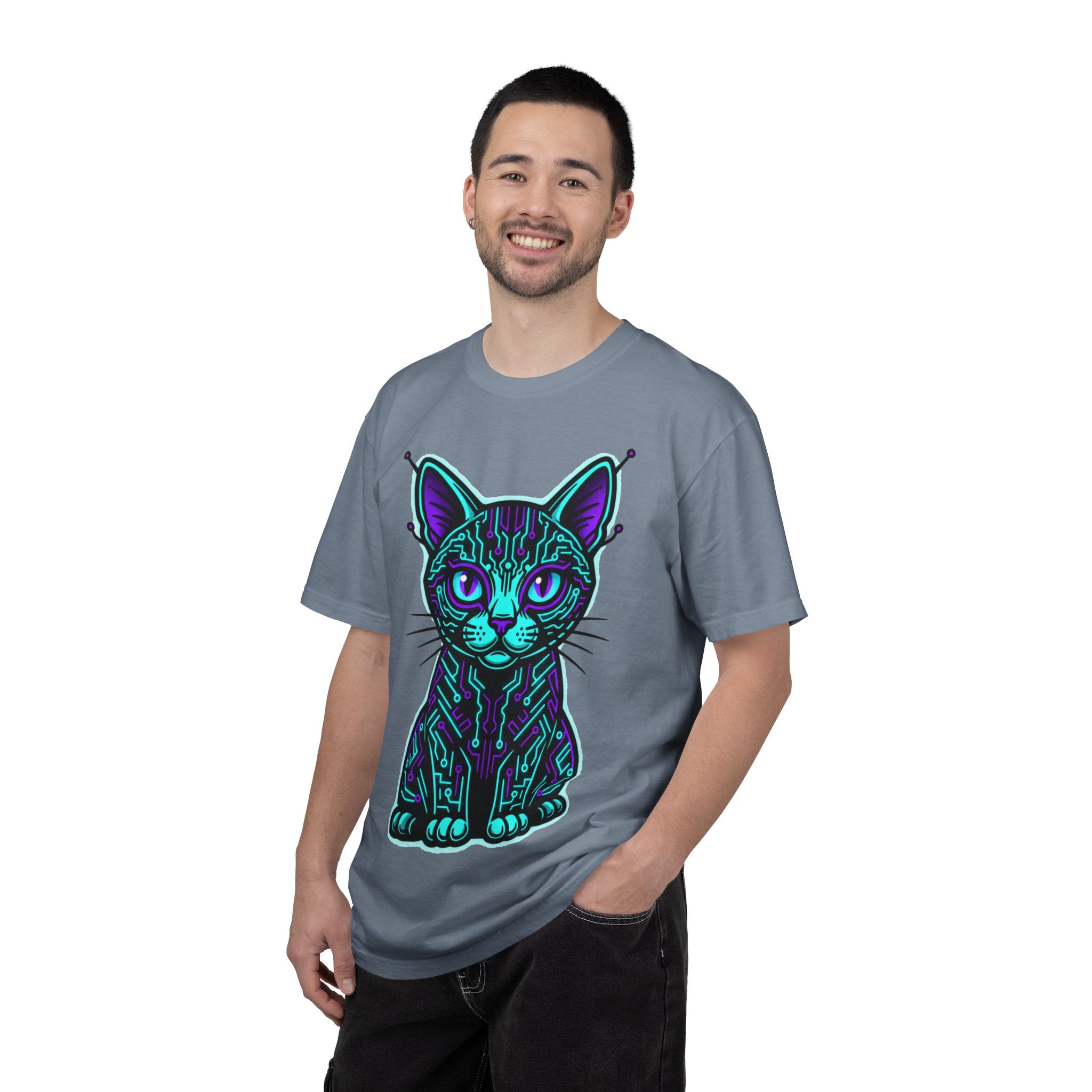 D78 Cyber Felines — Neon Cat T-shirt
