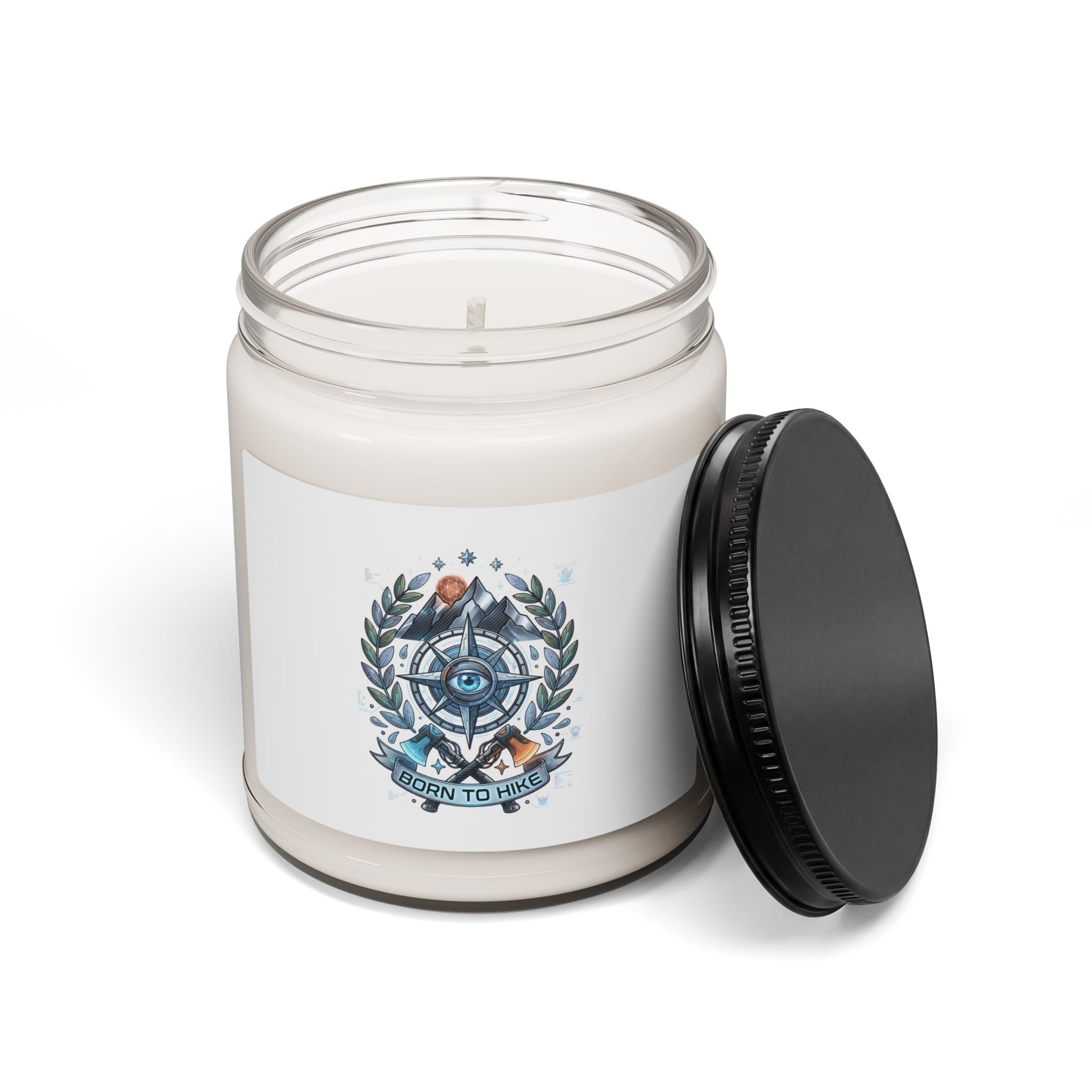 Compass & Laurel Candle, 9oz Soy Candle | Traditional Tattoo-Inspired