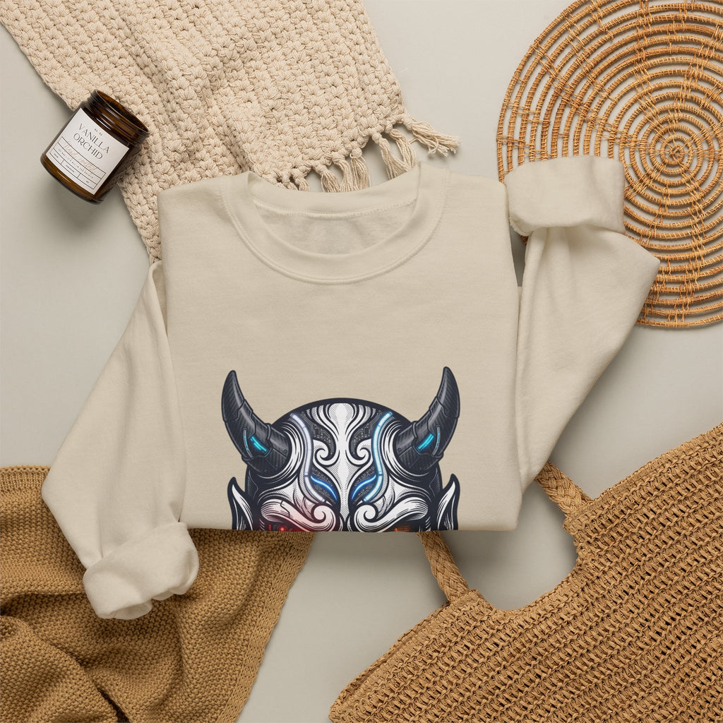 Hannya Mask Illustration Sweatshirt | Traditional Tattoo-Inspired, Flash-Style