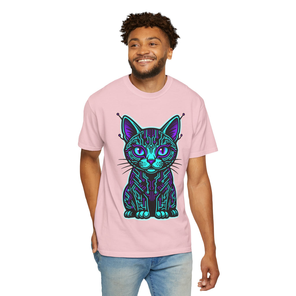 D78 Cyber Felines — Neon Cat T-shirt