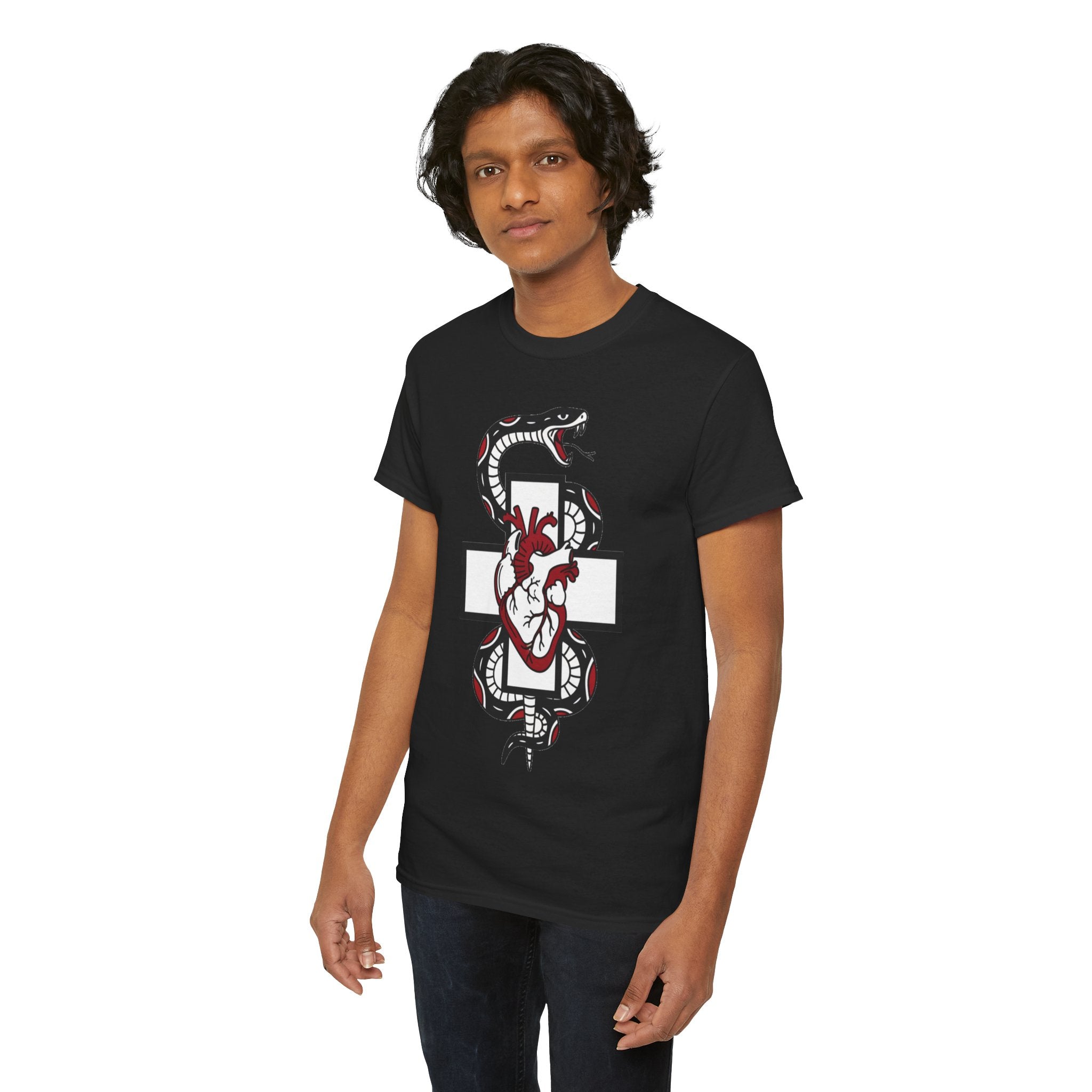 D78 Skull Society — Gothic Heart & Snake T-shirt