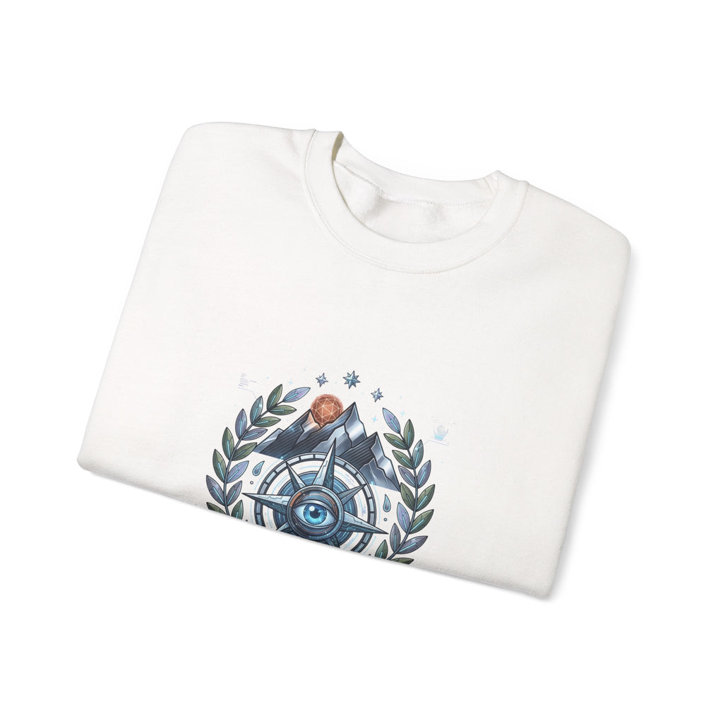 Born to Hike Compass Sweatshirt | Traditional Tattoo-Style, Laurel & Banner