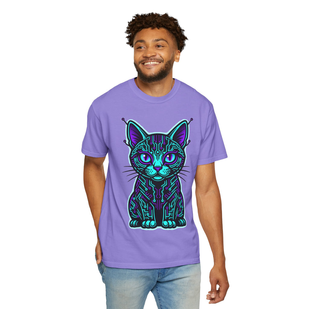 D78 Cyber Felines — Neon Cat T-shirt