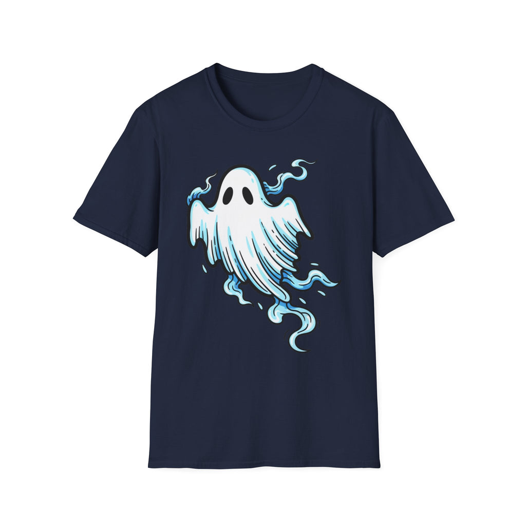 Ghost Graphic T-Shirt — Cute Blue Floating Ghost Halloween Tee