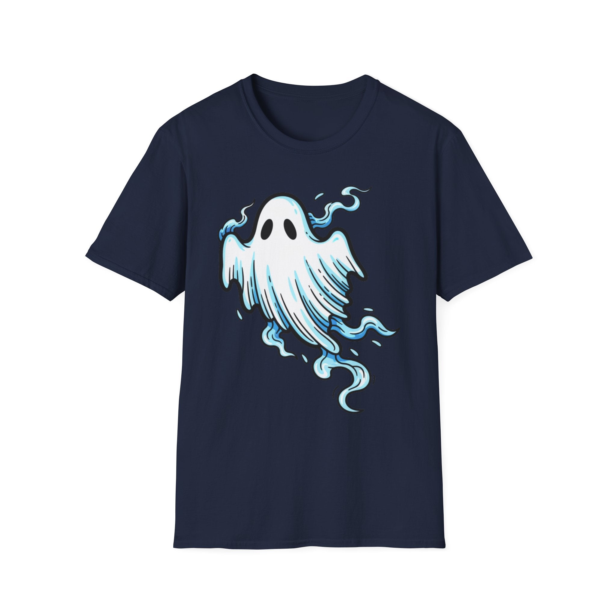 Ghost Graphic T-Shirt — Cute Blue Floating Ghost Halloween Tee