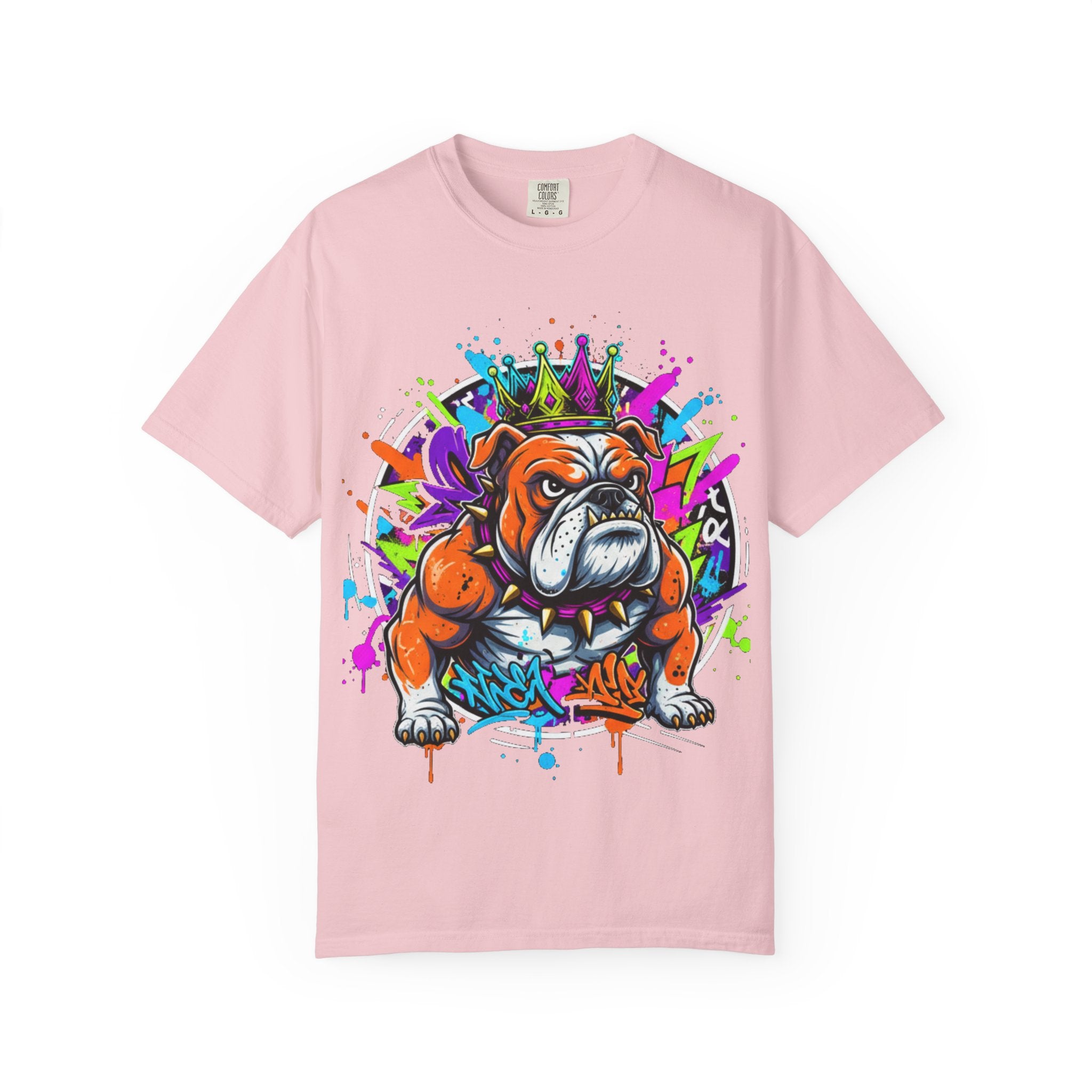 D78 Street Kings — Crown graffiti bulldog T-shirt