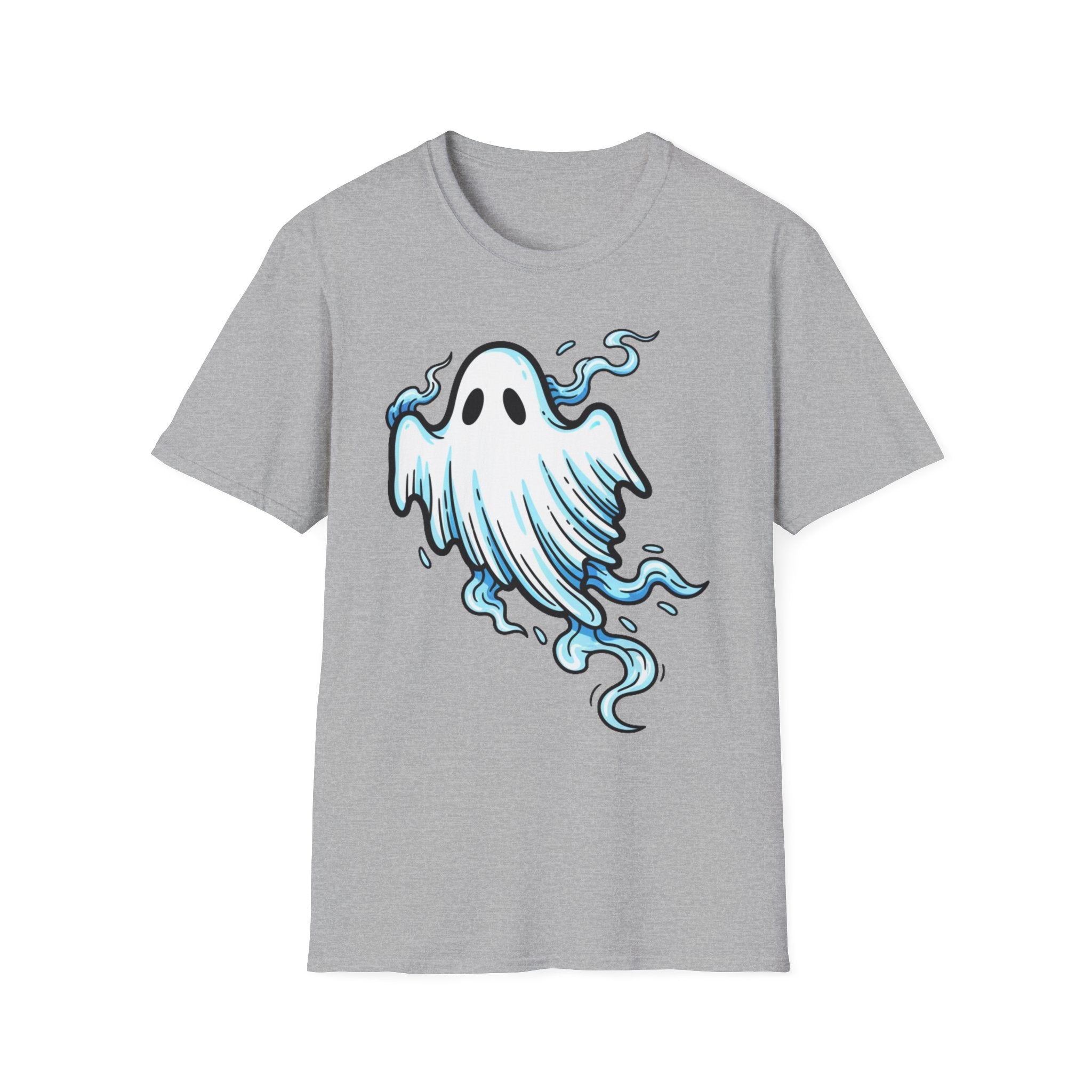Ghost Graphic T-Shirt — Cute Blue Floating Ghost Halloween Tee