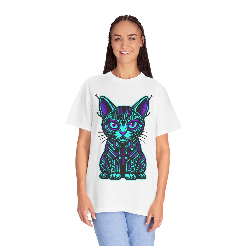 D78 Cyber Felines — Neon Cat T-shirt