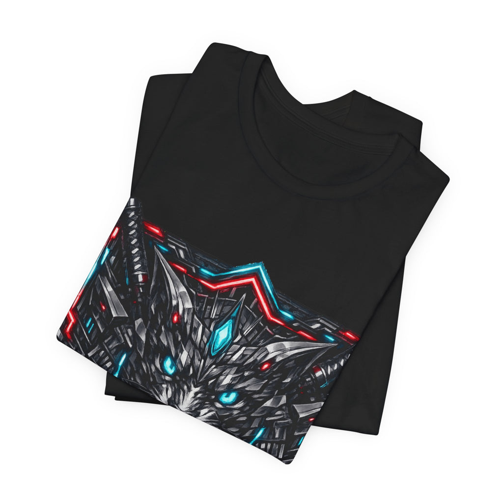 T-shirt Cyberfeline — T-shirt graphique futuriste