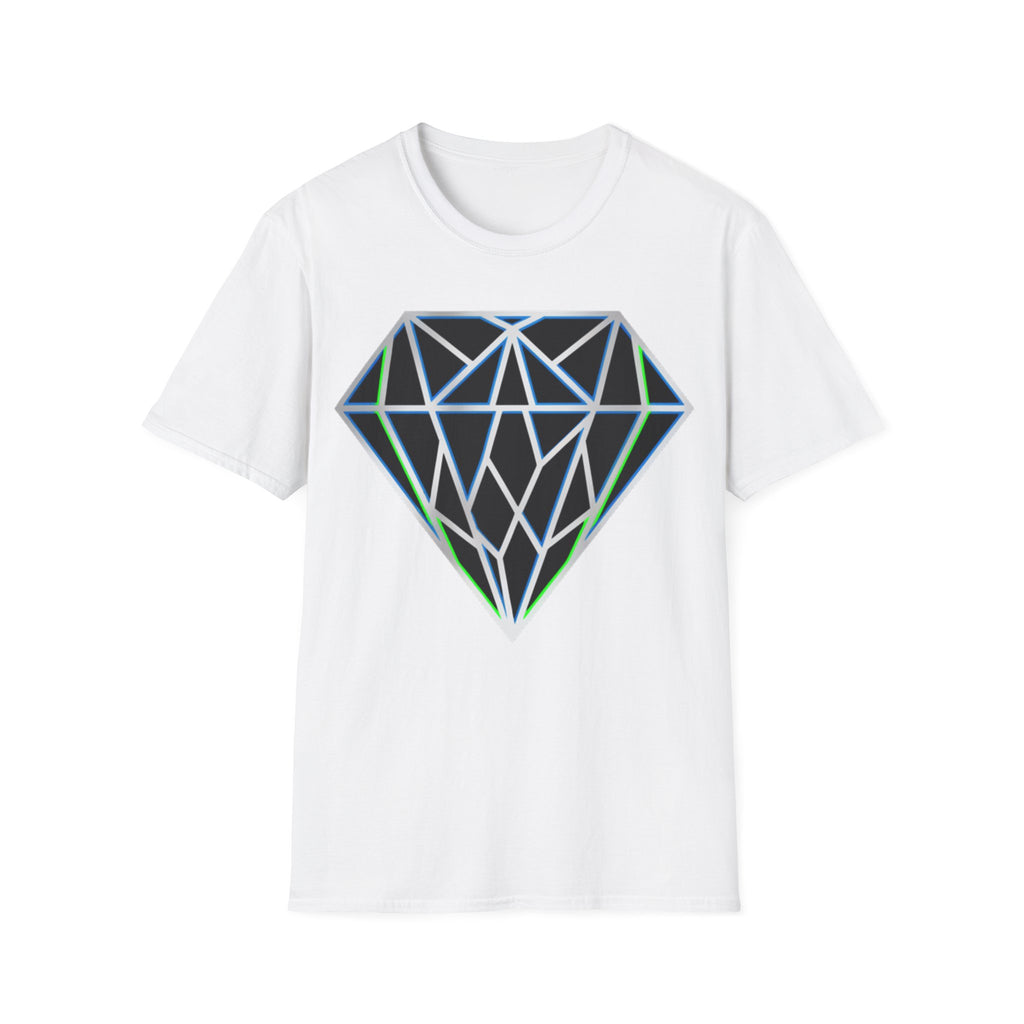 Geometric Diamond Tee - Futuristic Prism Gemstone Graphic T-Shirt