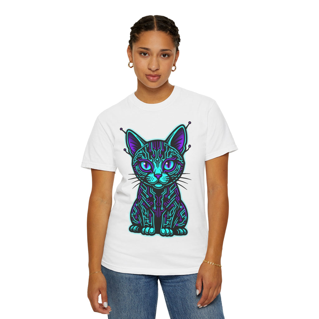 D78 Cyber Felines — Neon Cat T-shirt