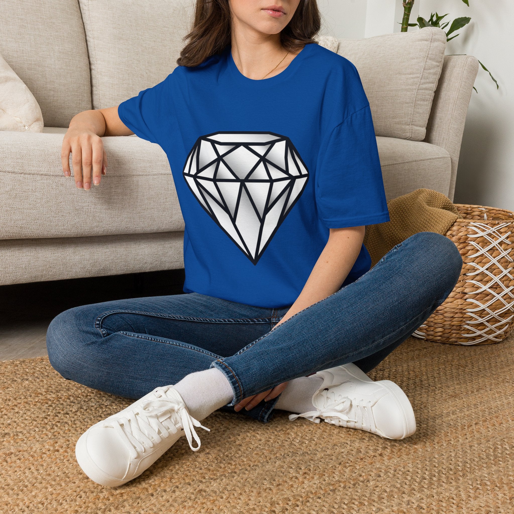 Diamond Graphic T-Shirt — Geometric Gem Tee for Casual Streetwear