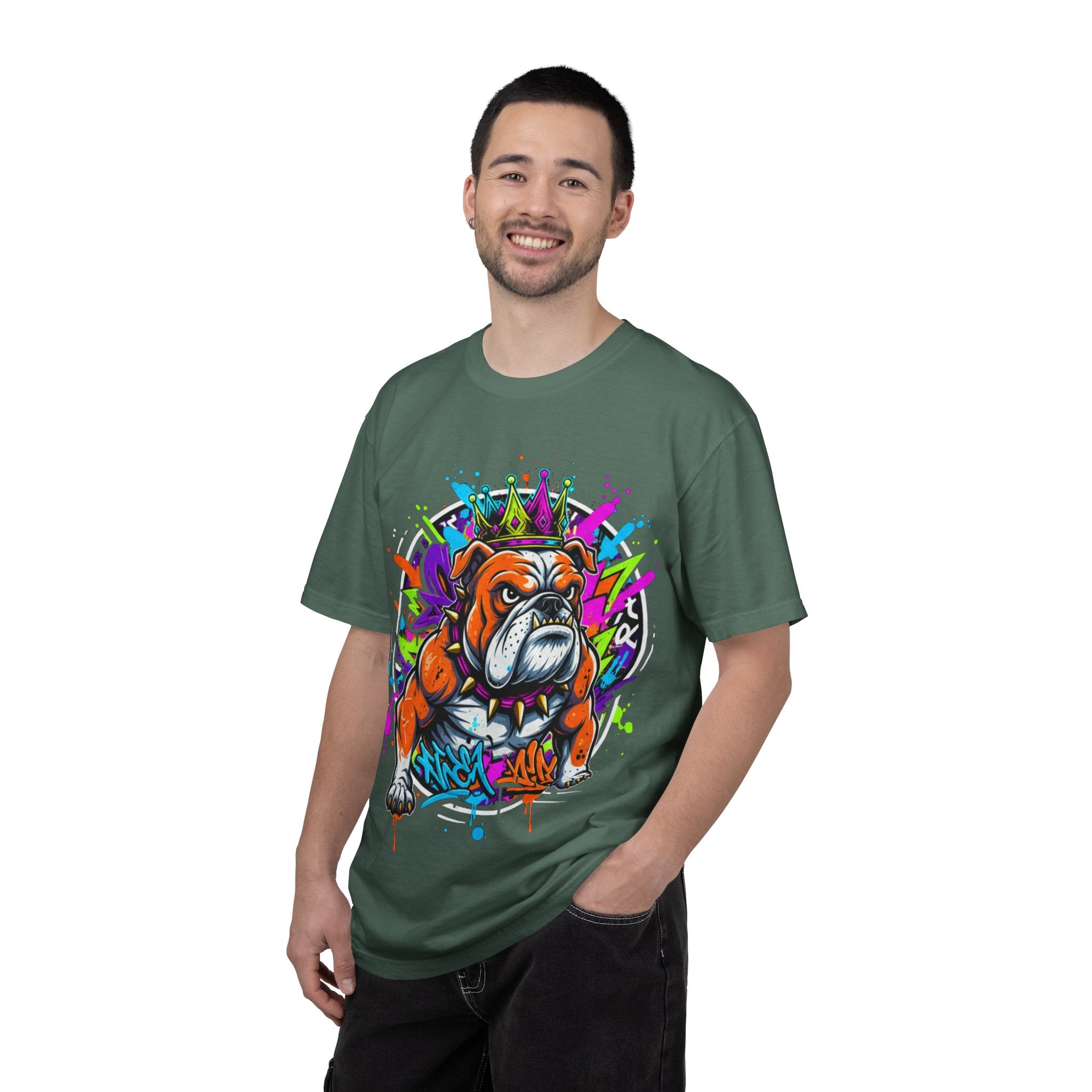 D78 Street Kings — Crown graffiti bulldog T-shirt