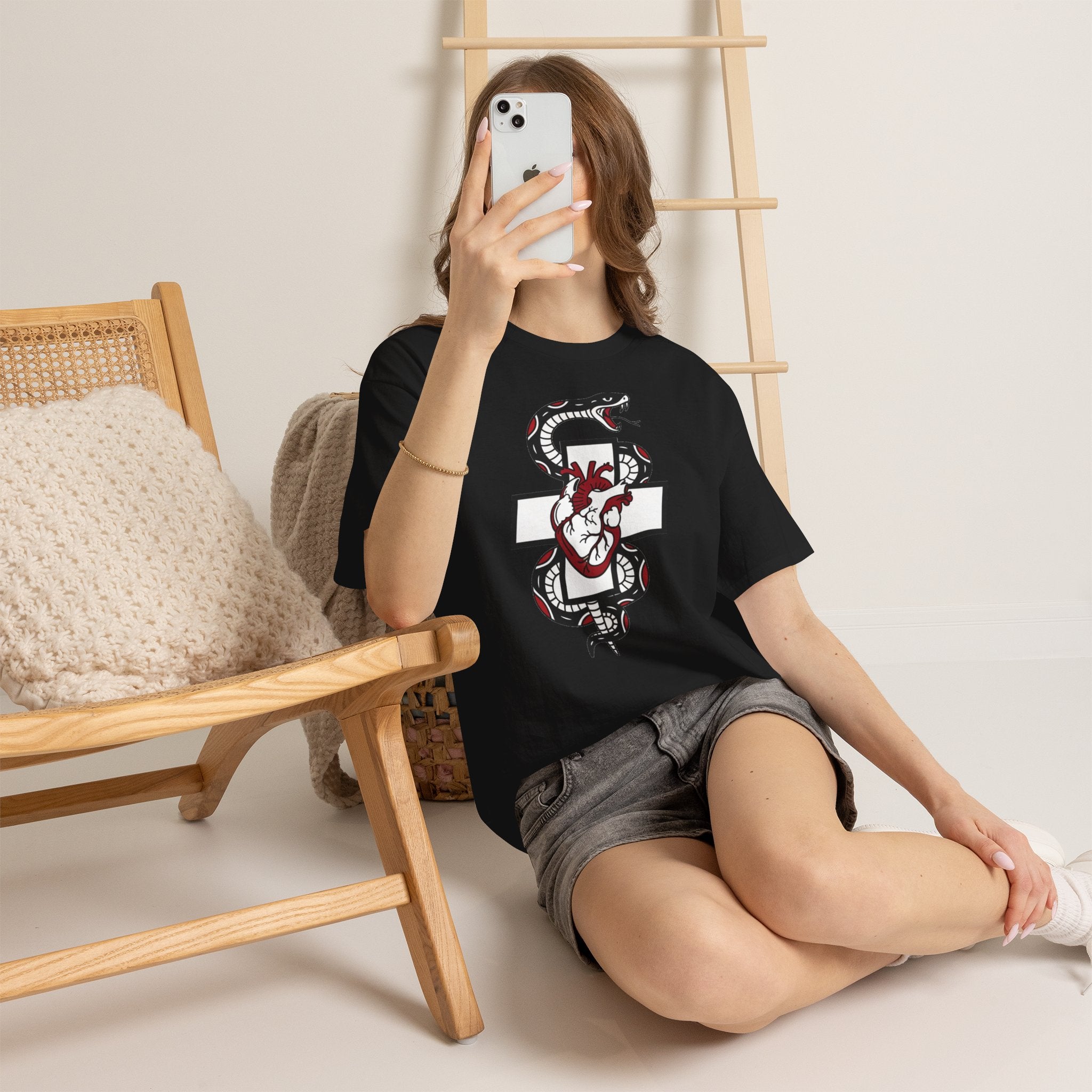 D78 Skull Society — Gothic Heart & Snake T-shirt