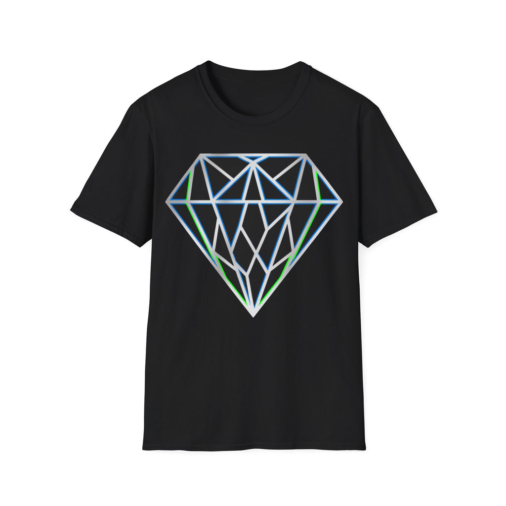 Geometric Diamond Tee - Futuristic Prism Gemstone Graphic T-Shirt