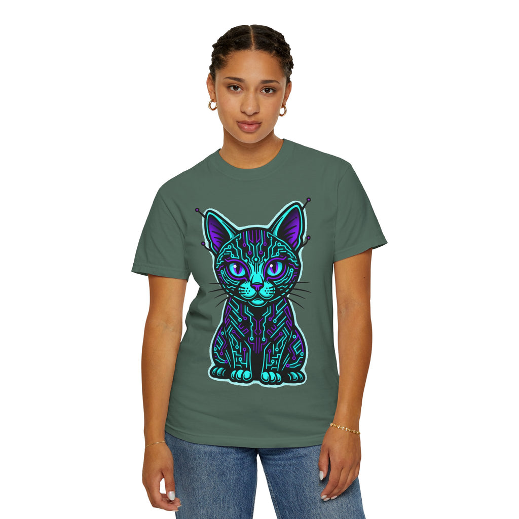 D78 Cyber Felines — Neon Cat T-shirt