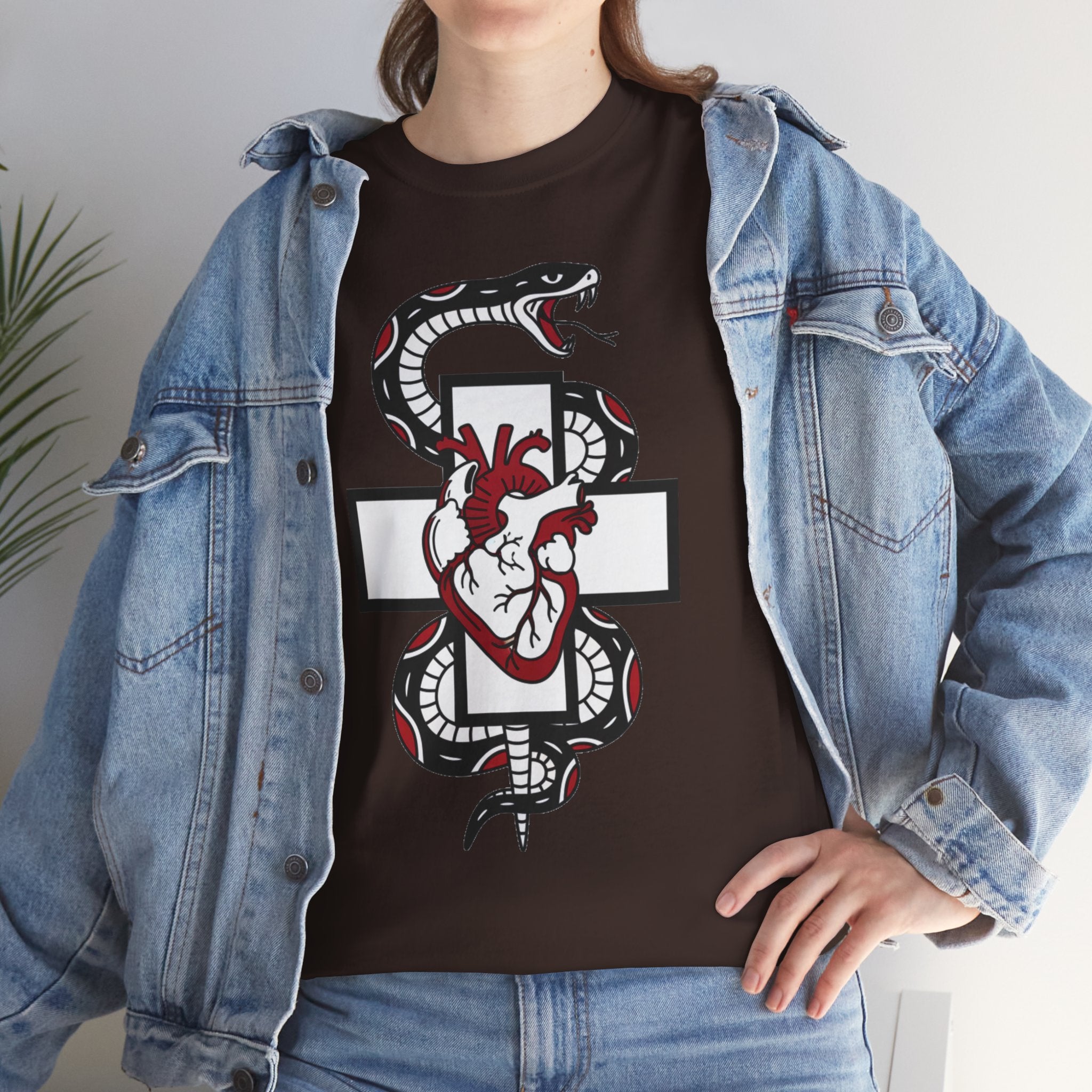 D78 Skull Society — Gothic Heart & Snake T-shirt