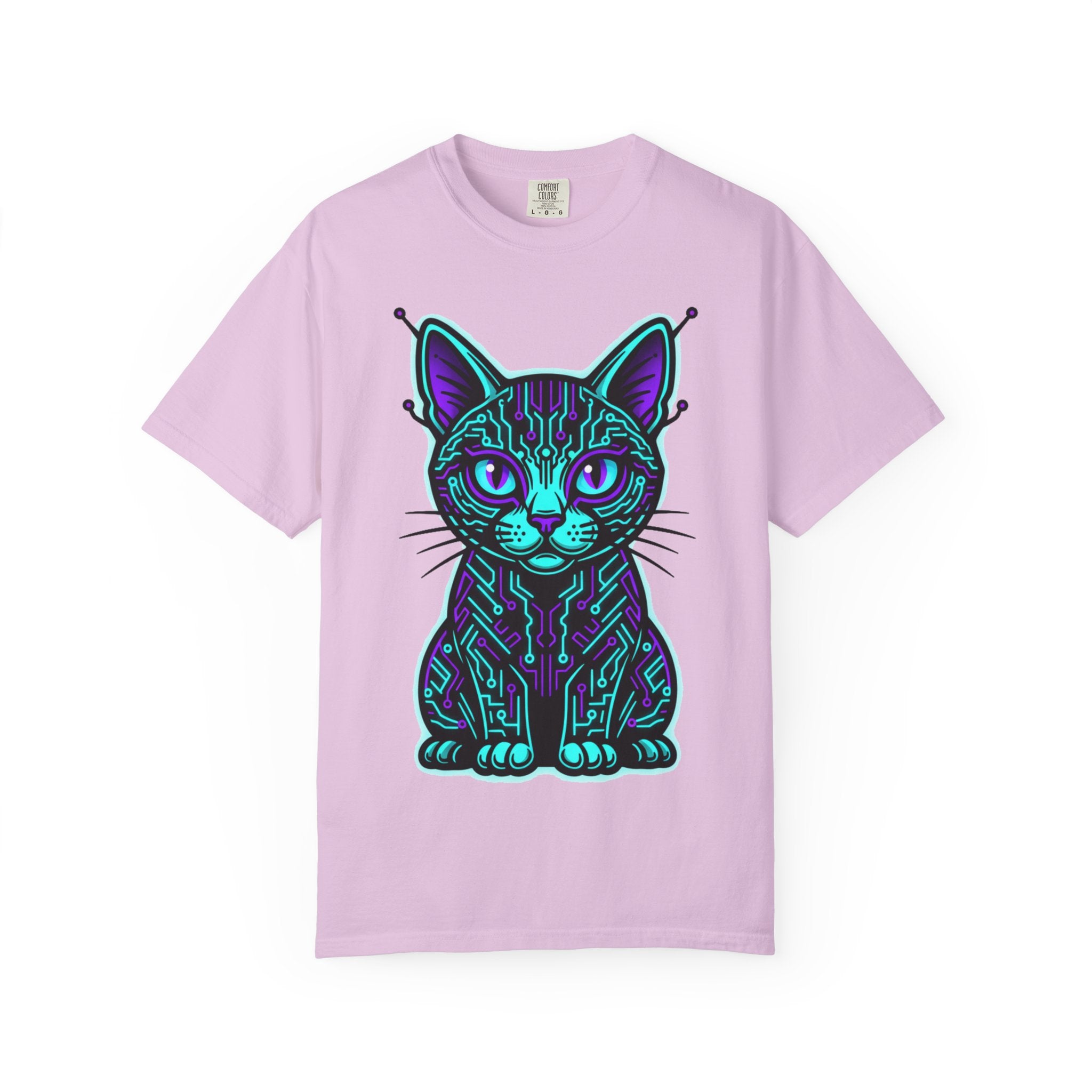 D78 Cyber Felines — Neon Cat T-shirt