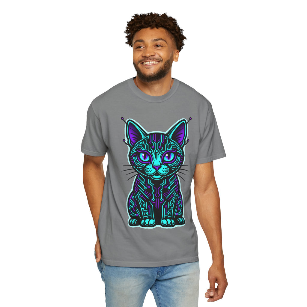 D78 Cyber Felines — Neon Cat T-shirt