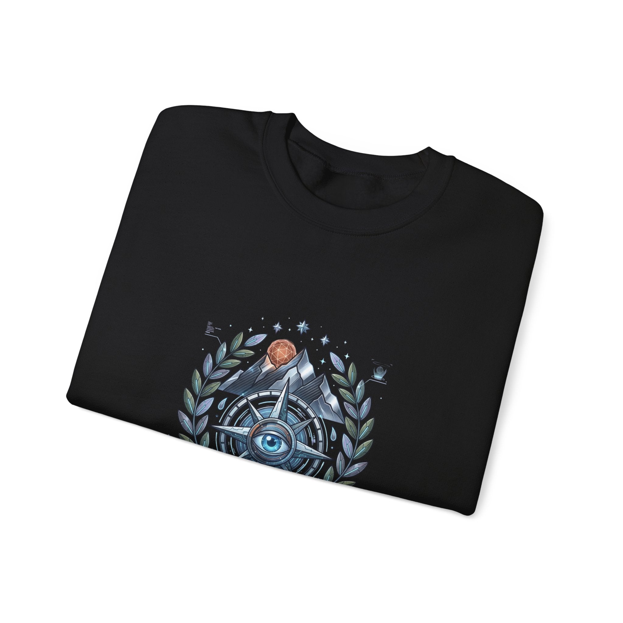 Born to Hike Compass Sweatshirt | Traditional Tattoo-Style, Laurel & Banner