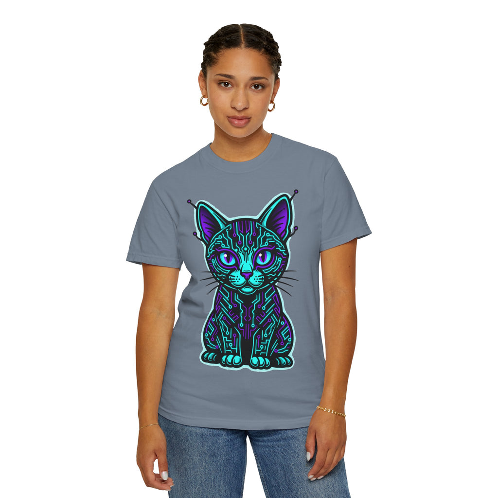 D78 Cyber Felines — Neon Cat T-shirt