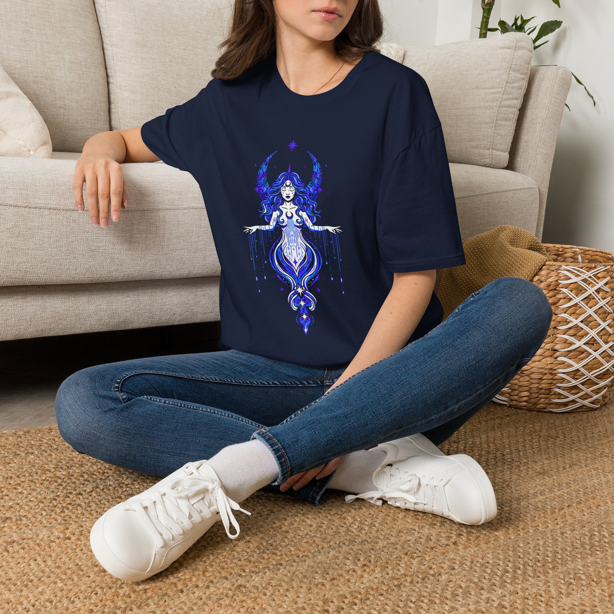 Mystic Moon Goddess T-Shirt — Celestial Witchy Graphic Tee