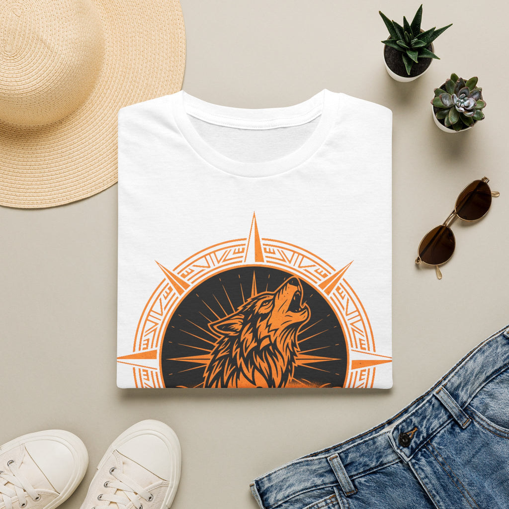 Wolf Compass T‑Shirt — Howling Wolf Graphic Tee