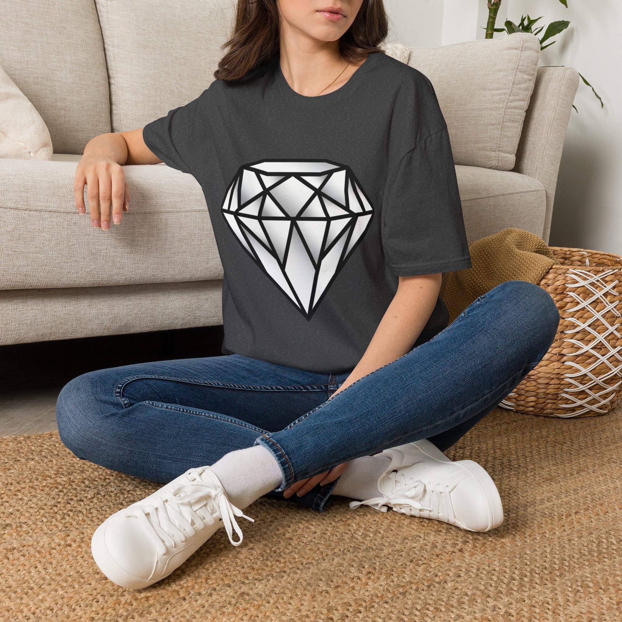 Diamond Graphic T-Shirt — Geometric Gem Tee for Casual Streetwear