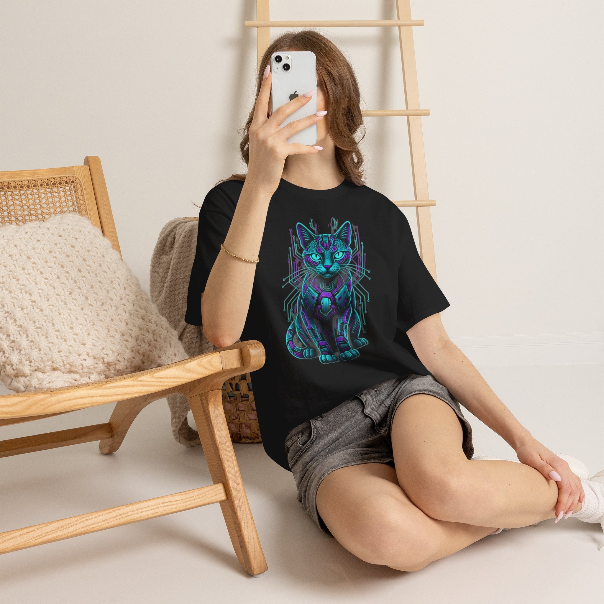 D78 Cyber Felines — Futuristic cat T-shirt