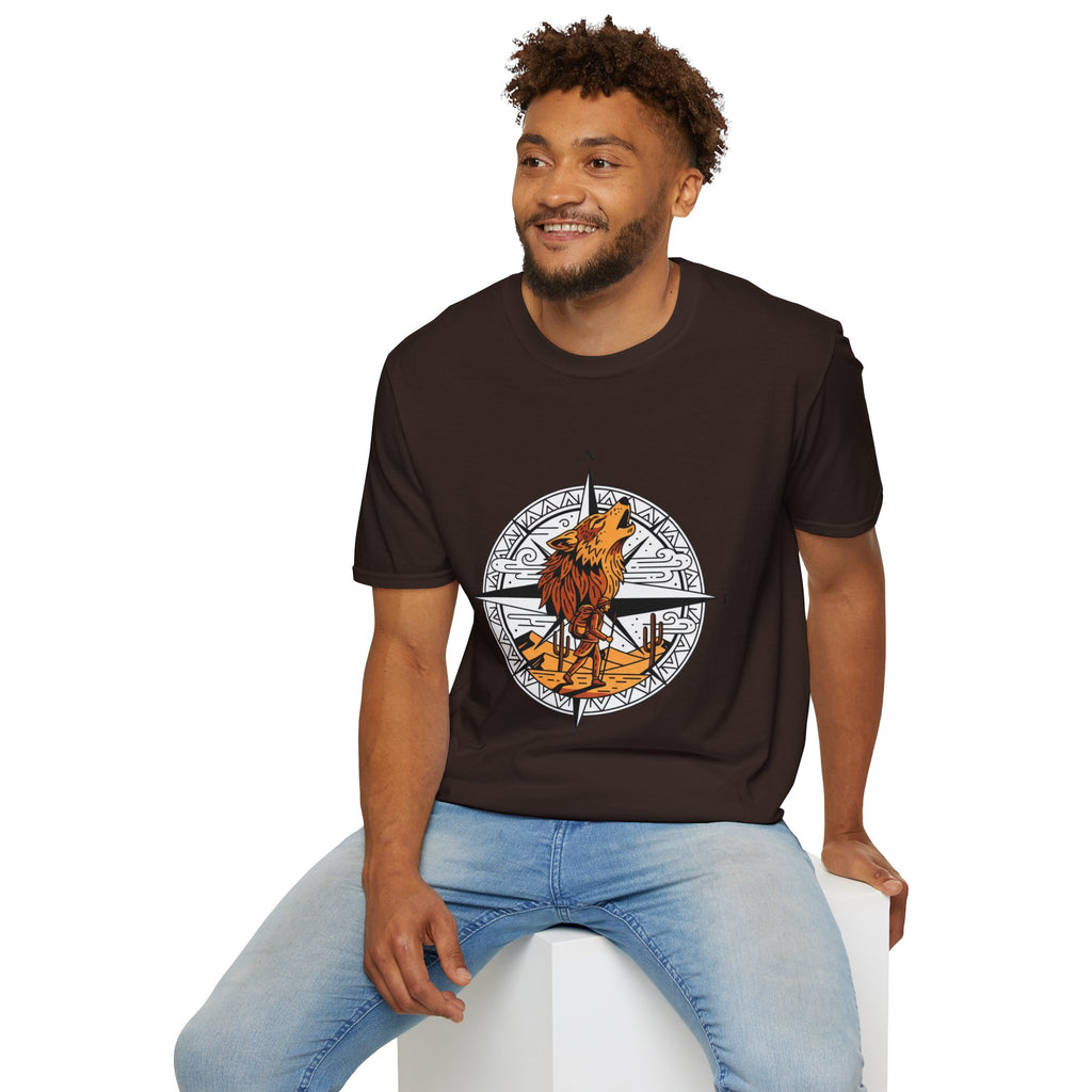 D78 Wolf Trail — Adventure wolf T-shirt