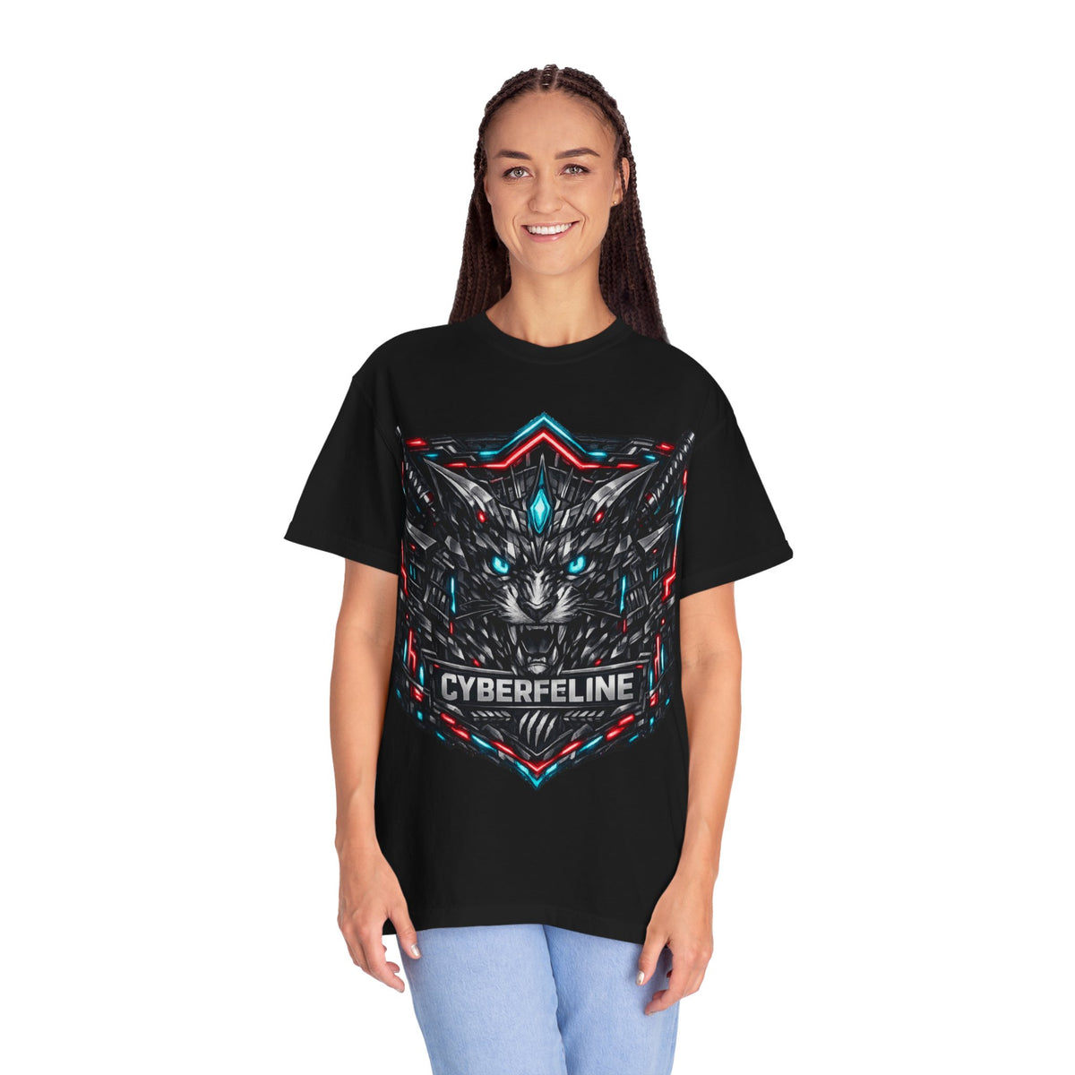 T-shirt unisexe chat cyberpunk — D78 Cyberfeline