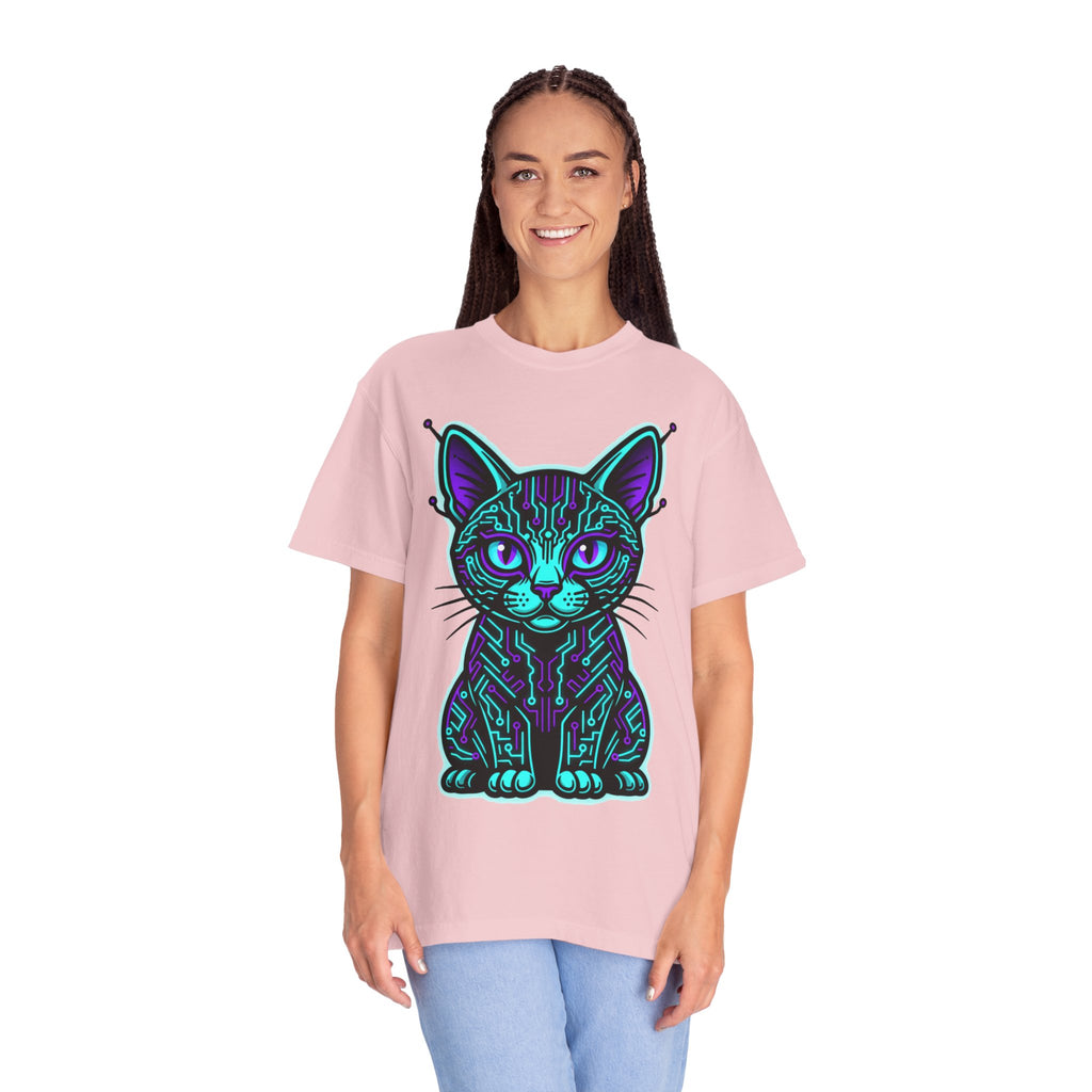 D78 Cyber Felines — Neon Cat T-shirt