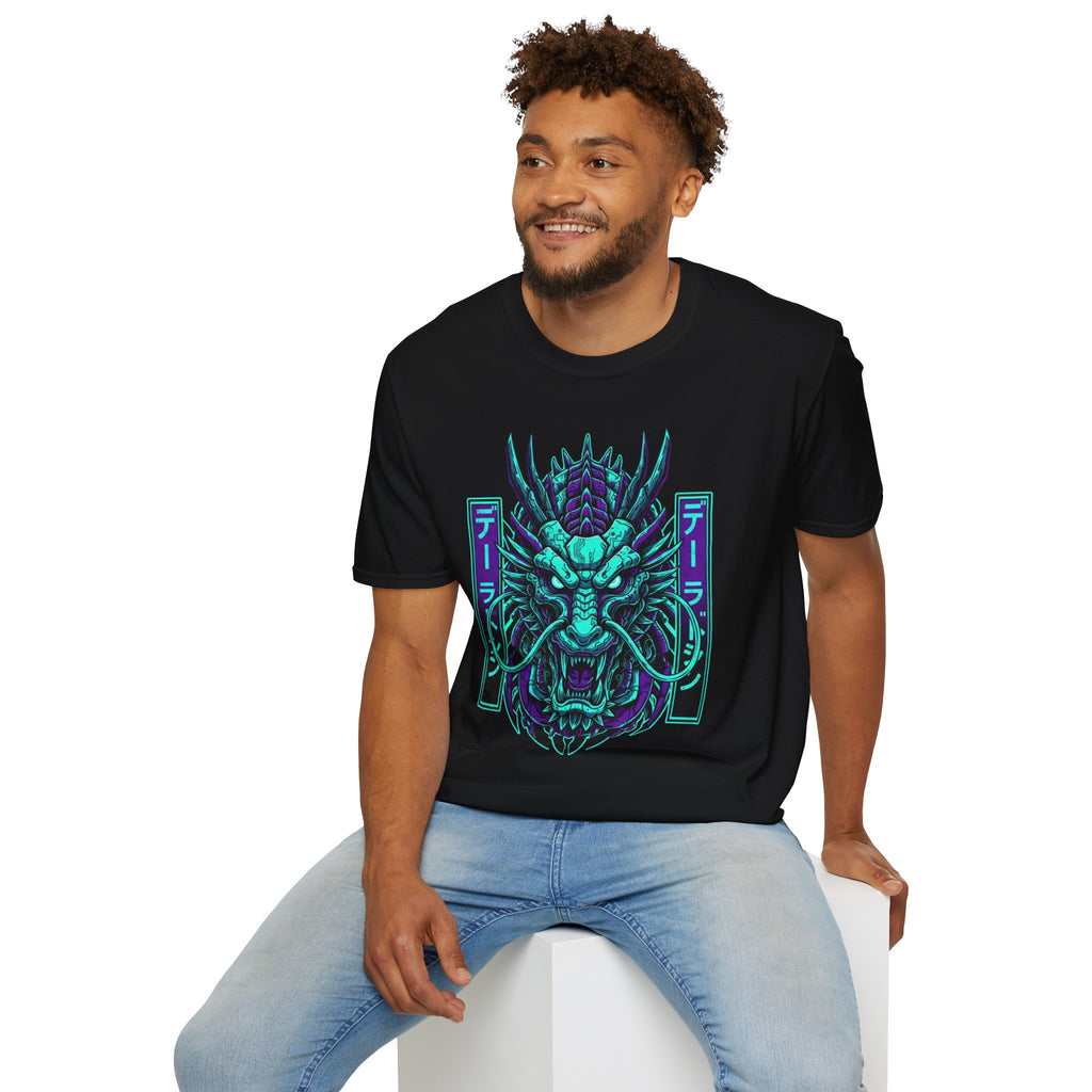 T-shirt Oni Démon Néon — Masque Cyberpunk Japonais