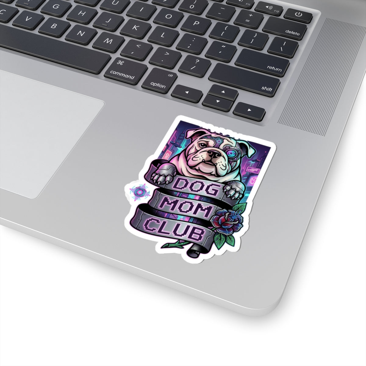 Dog Mom Club Bulldog Sticker | Traditional Tattoo Flash, Banner Rose