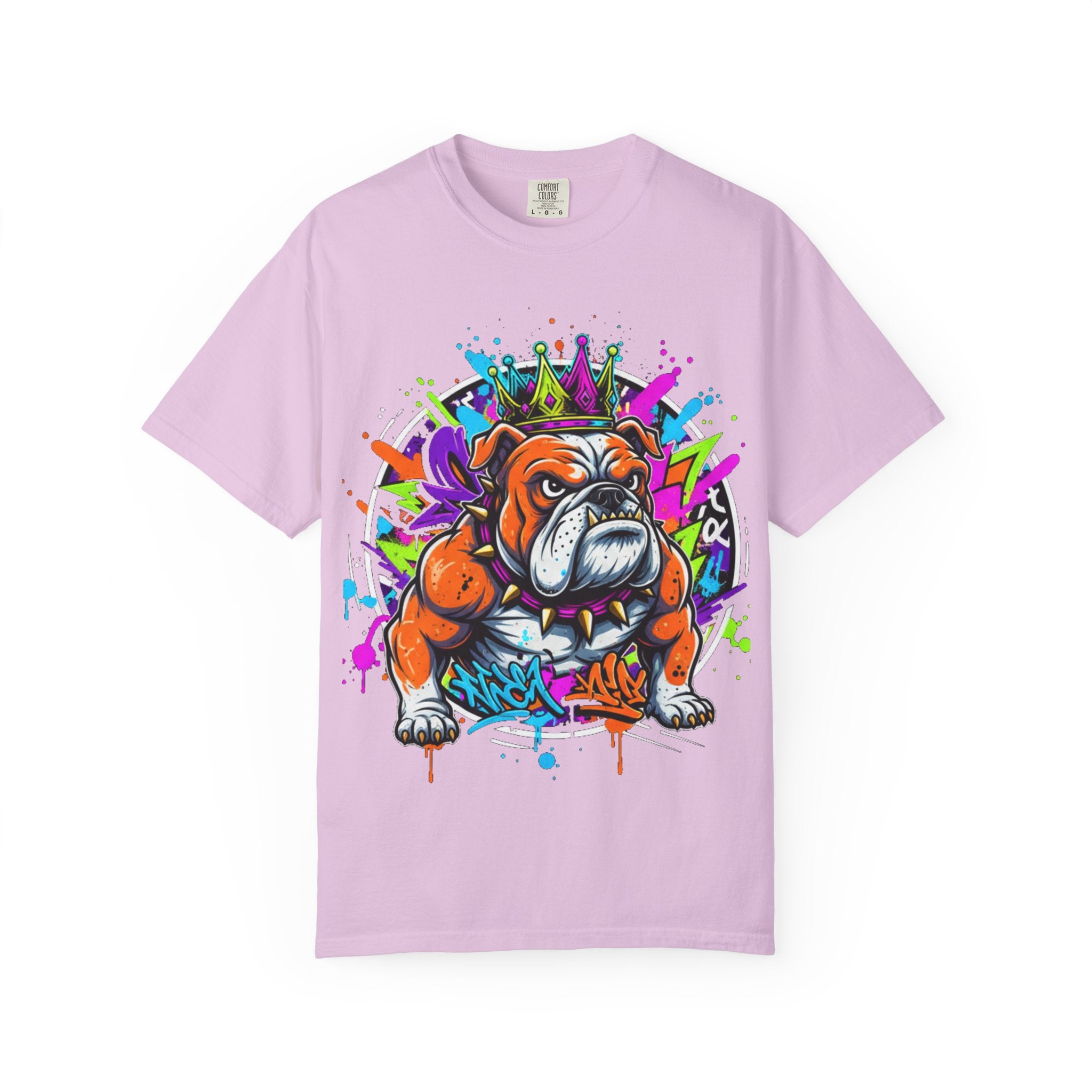 D78 Street Kings — Crown graffiti bulldog T-shirt