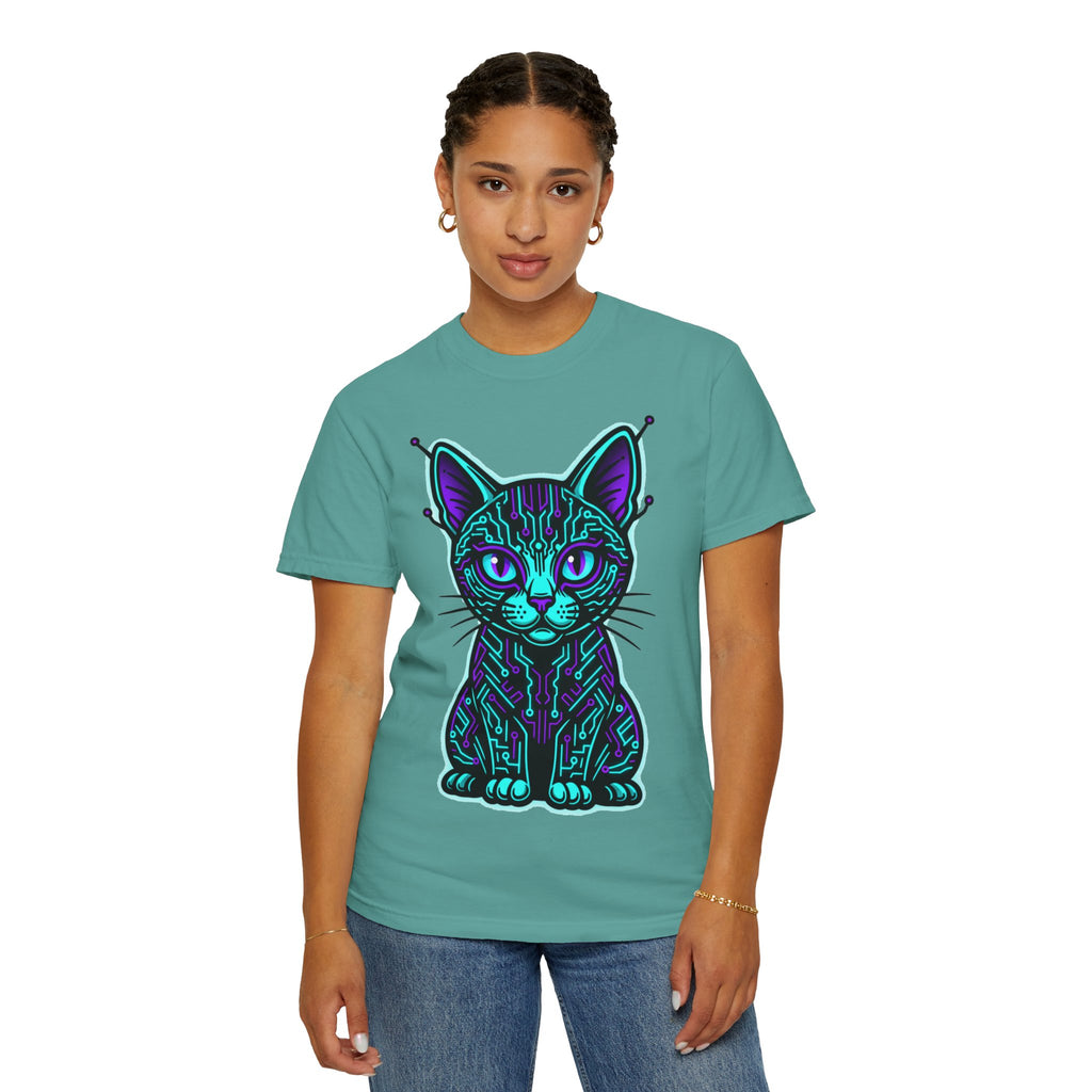 D78 Cyber Felines — Neon Cat T-shirt
