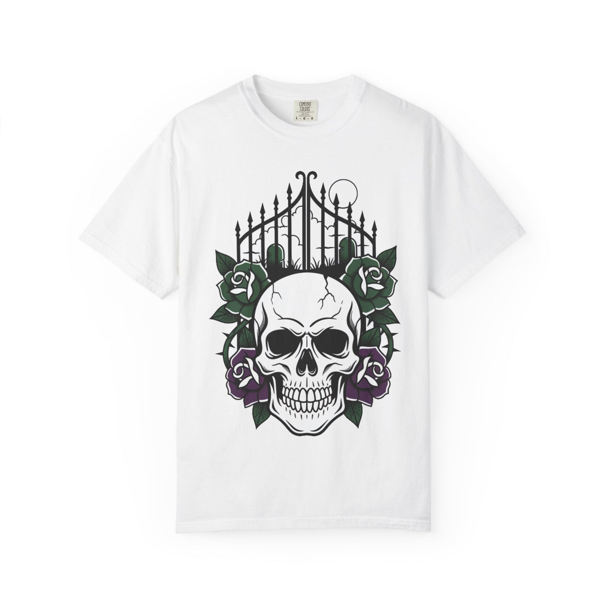 D78 Skull Society — T-shirt crâne et roses