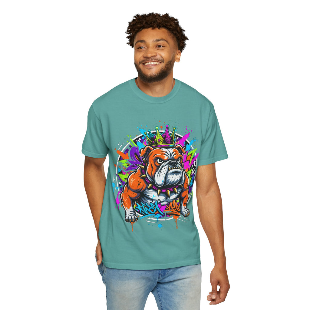D78 Street Kings — Crown graffiti bulldog T-shirt