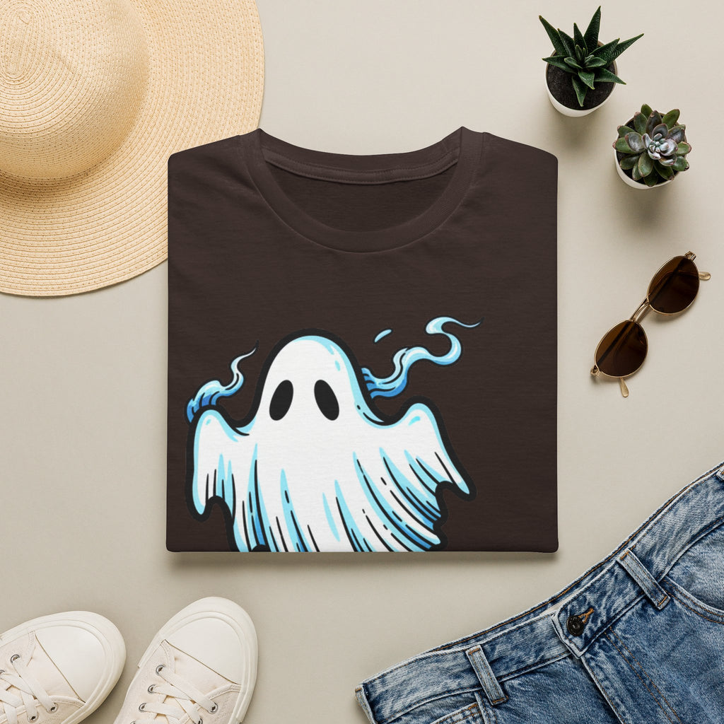 Ghost Graphic T-Shirt — Cute Blue Floating Ghost Halloween Tee